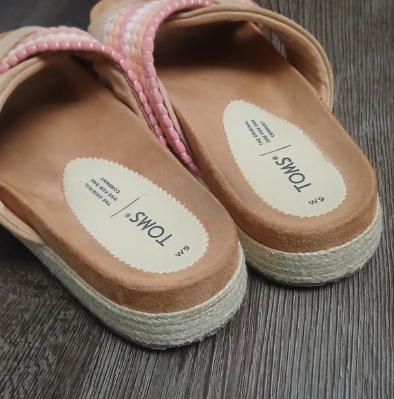 Toms Paloma Slide Sandals Pink Creamicle Orange Size 9 - Picture 4 of 8